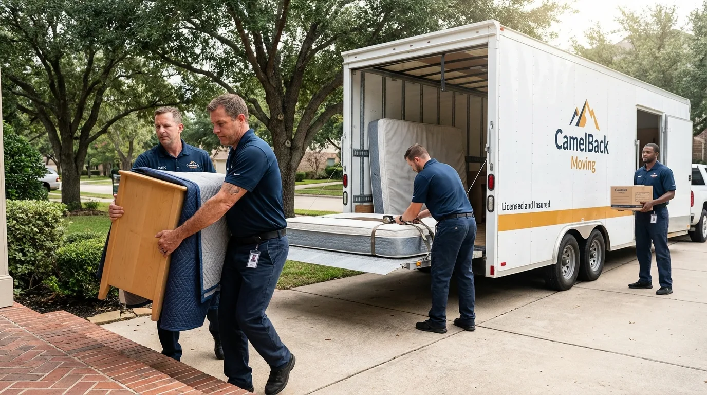 Crew loading residential truck for cross-state move from Chicora, PA